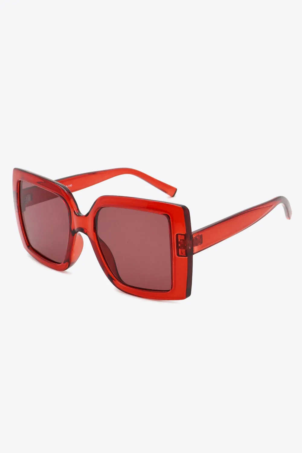 70's Hollywood Red Acetate Lens Square Frame Sunglasses