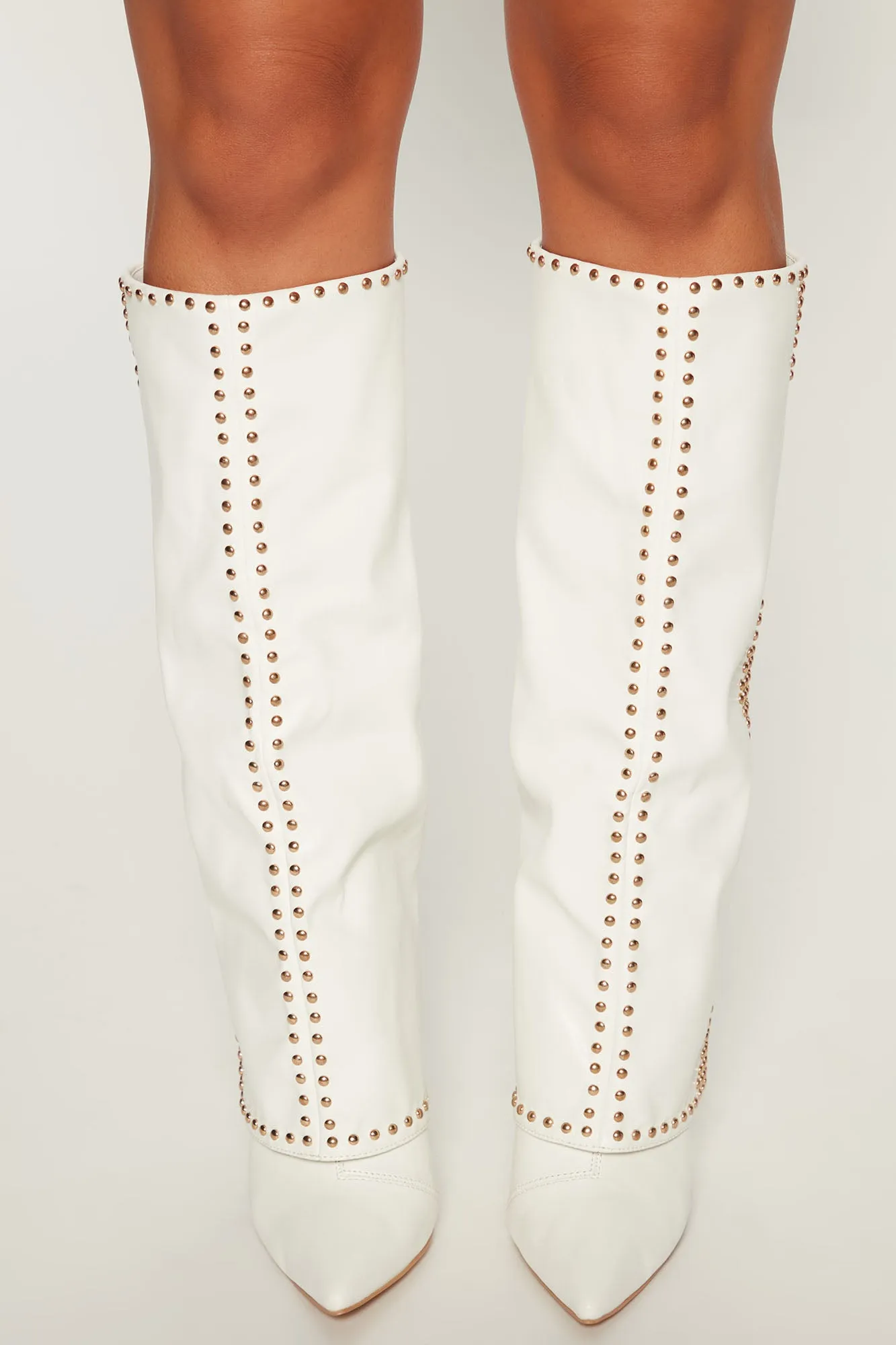 Adelisa Knee High Boots - White