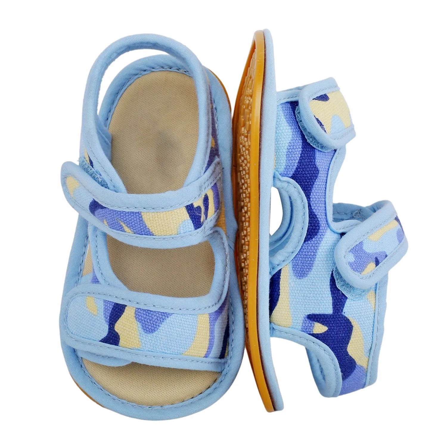 Baby Moo Camouflage Print Blue Open Toe Sandals