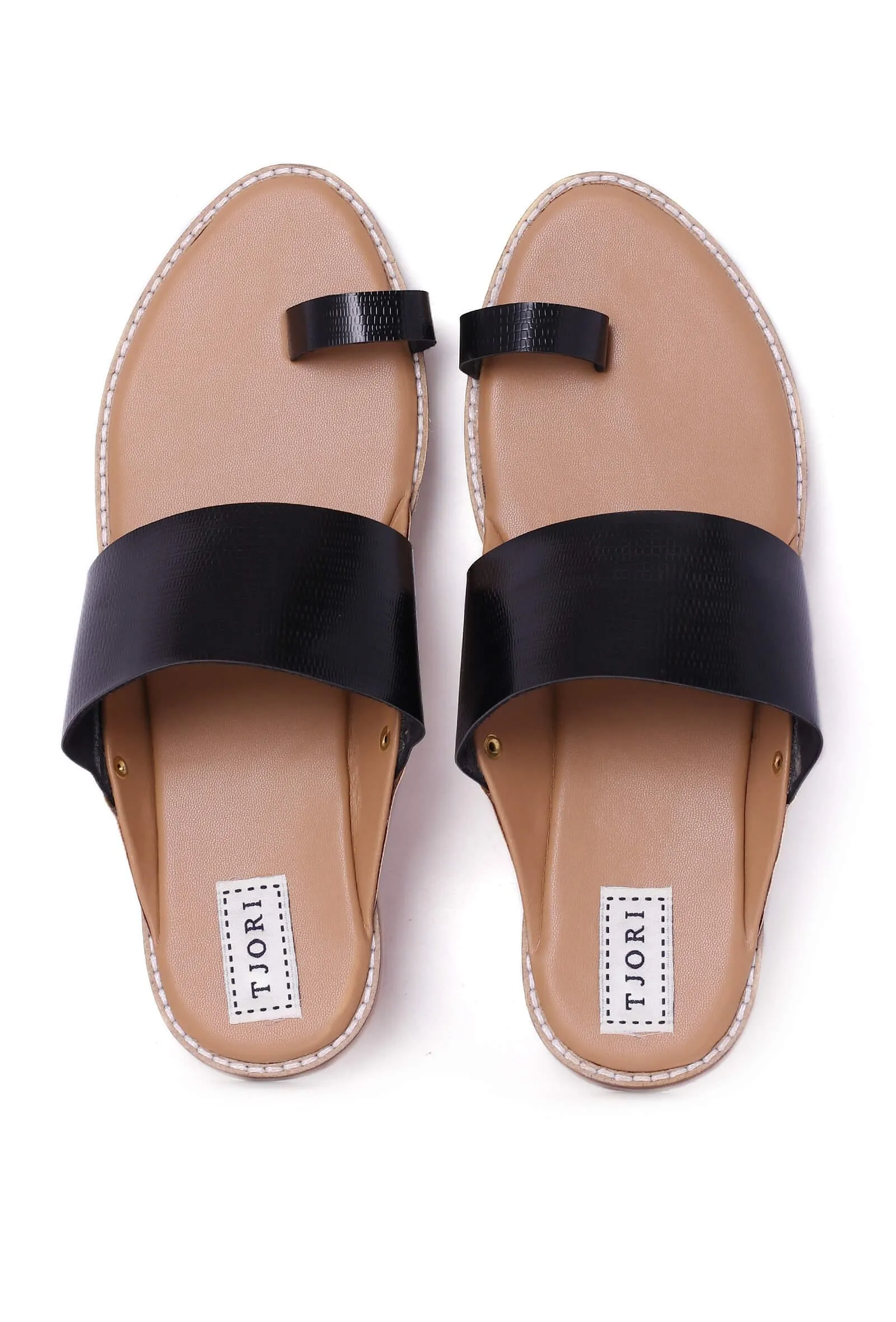 Black Cruelty Free Leather Sandals