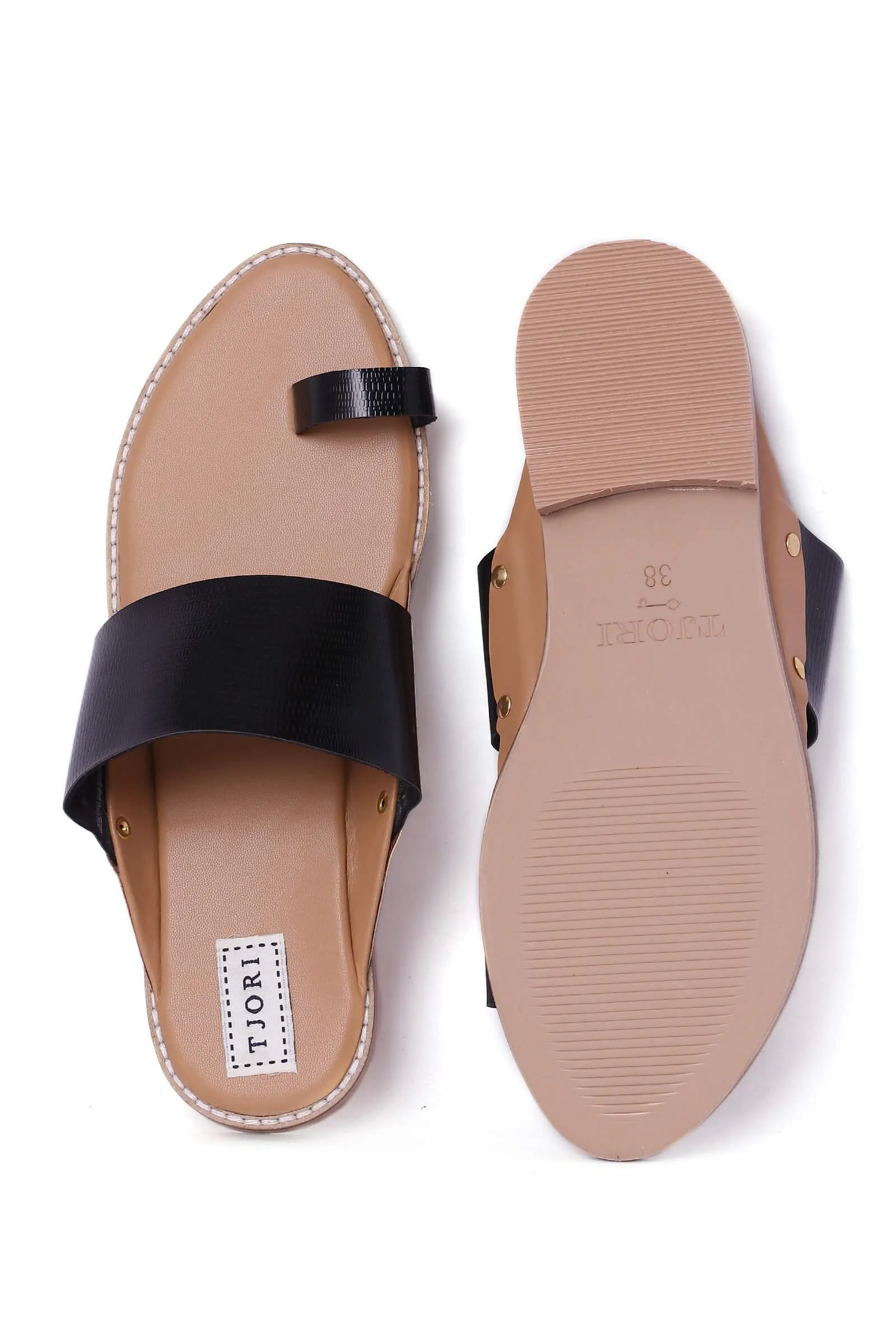 Black Cruelty Free Leather Sandals