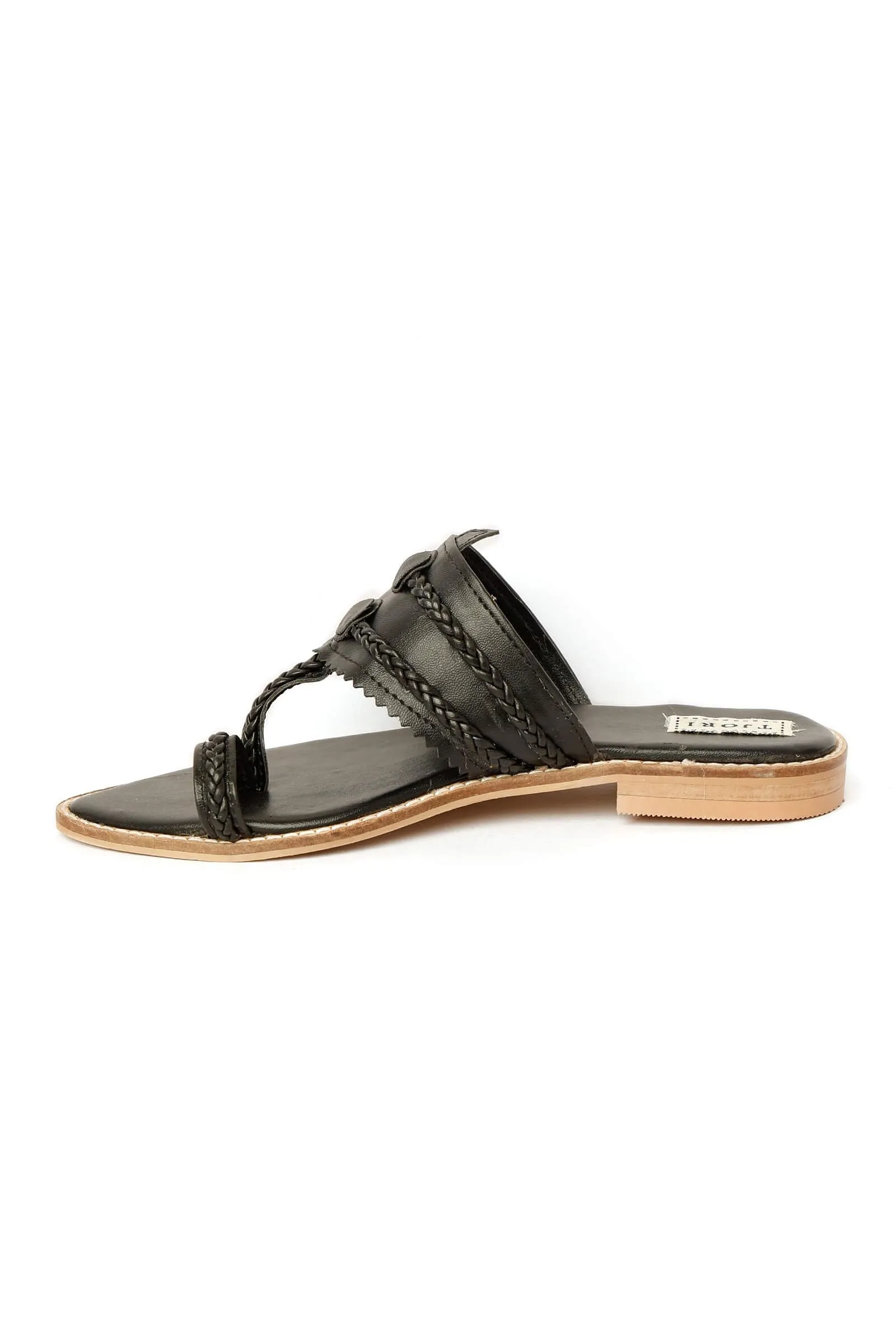 Black Cruelty Free Leather Sandals