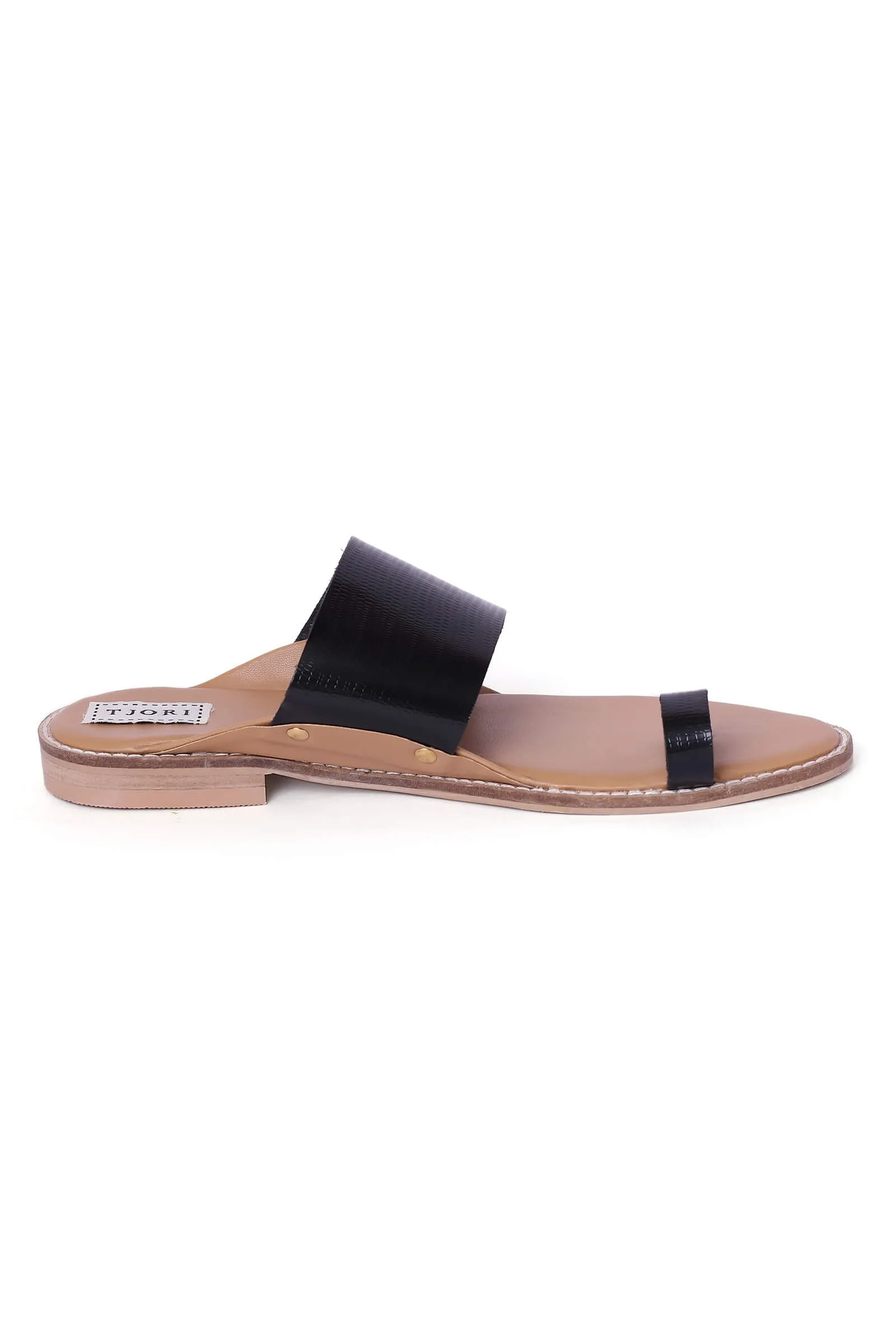 Black Cruelty Free Leather Sandals