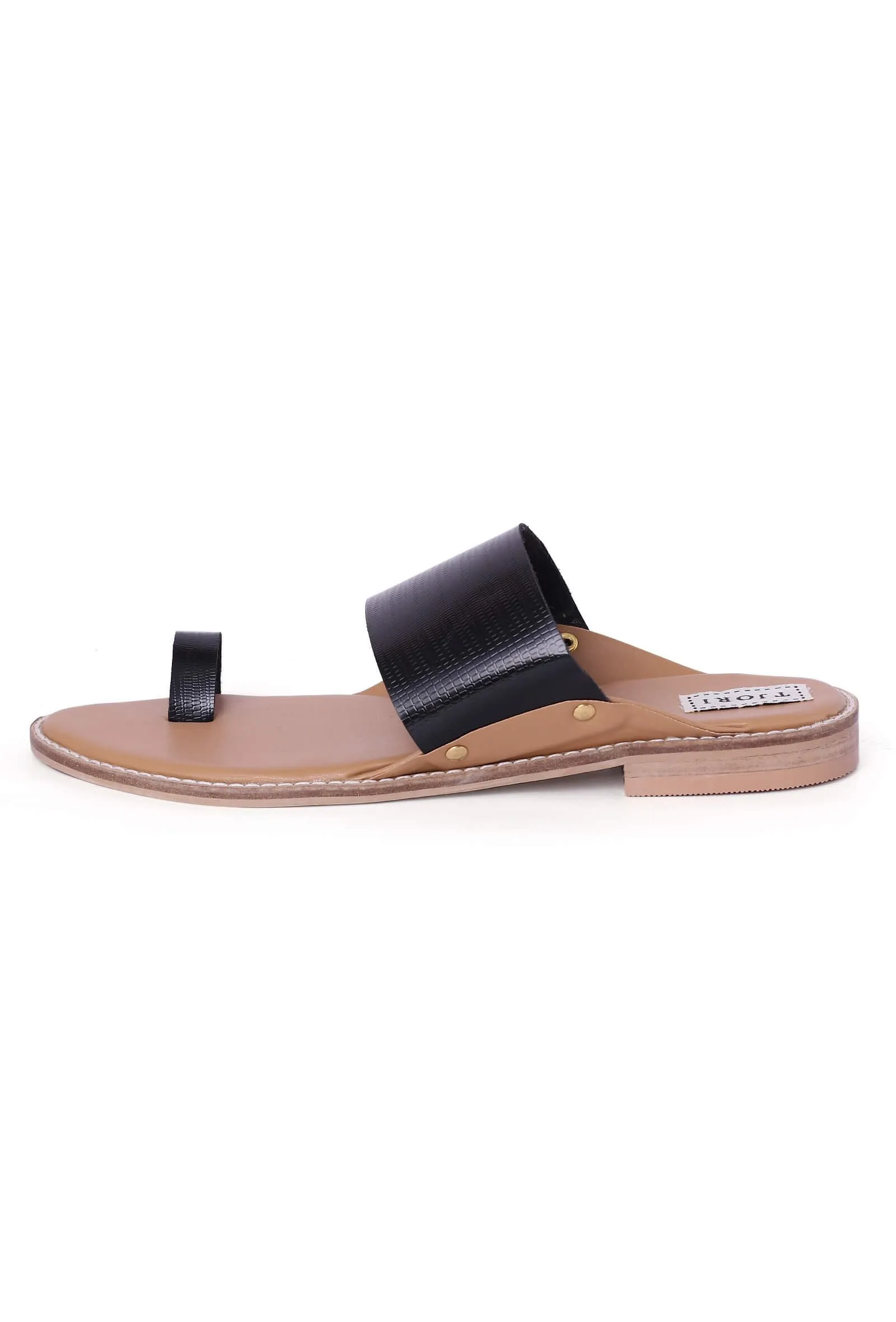 Black Cruelty Free Leather Sandals