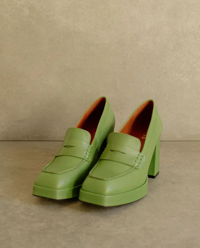 busy colorblock leather loafers