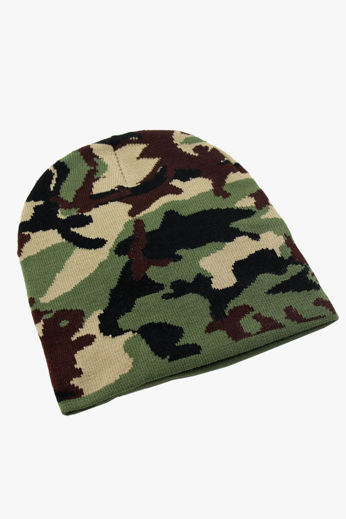 Camouflage Green Knitted Beanie - W22 - UBH0015