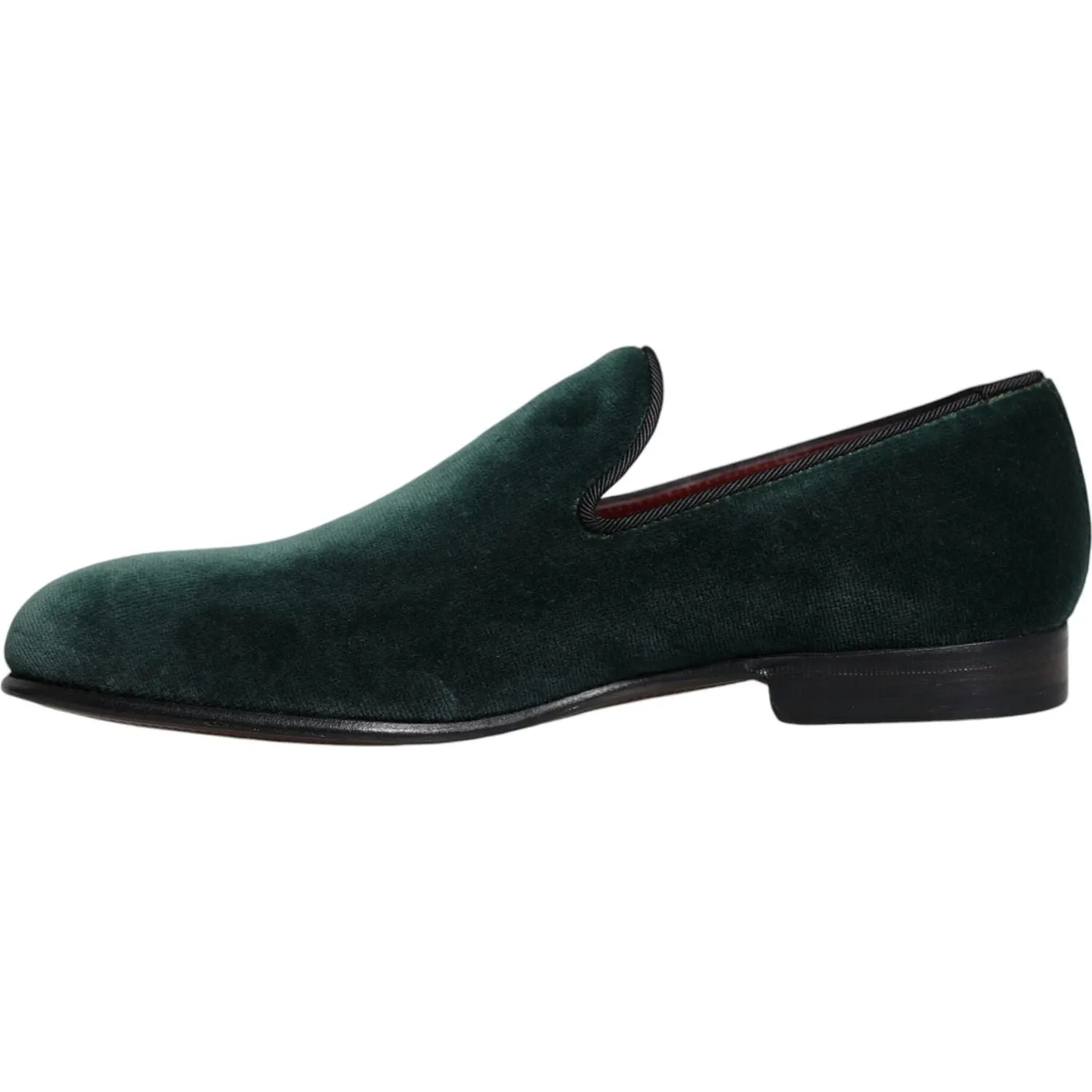 Dolce & Gabbana Green Velvet Slip On Loafers Flats Shoes