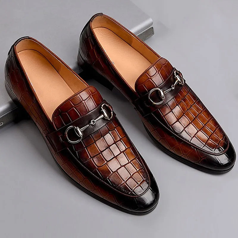 Elegant Round-Toe Cow Leather Loafers