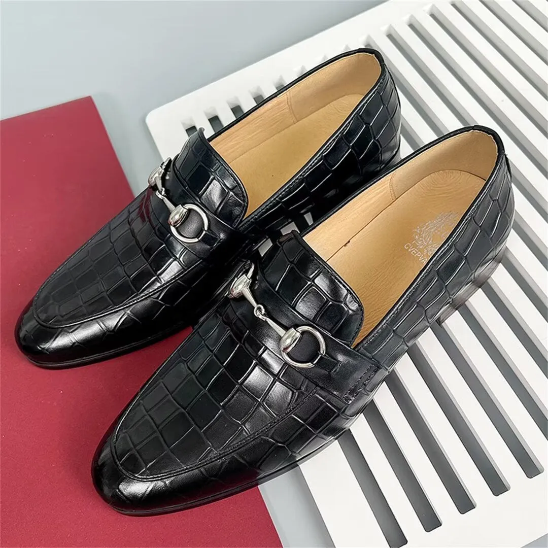 Elegant Round-Toe Cow Leather Loafers