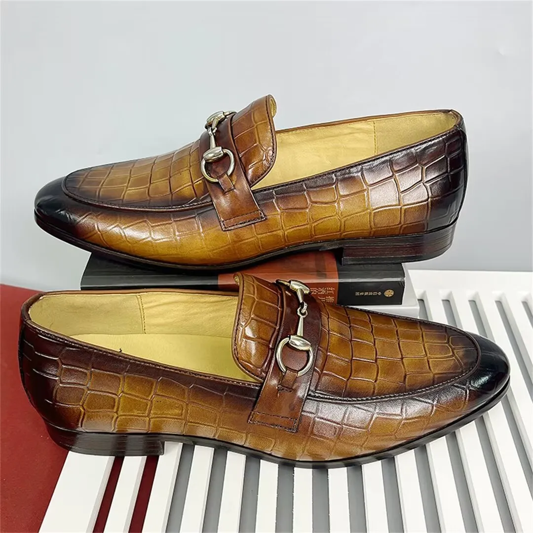 Elegant Round-Toe Cow Leather Loafers