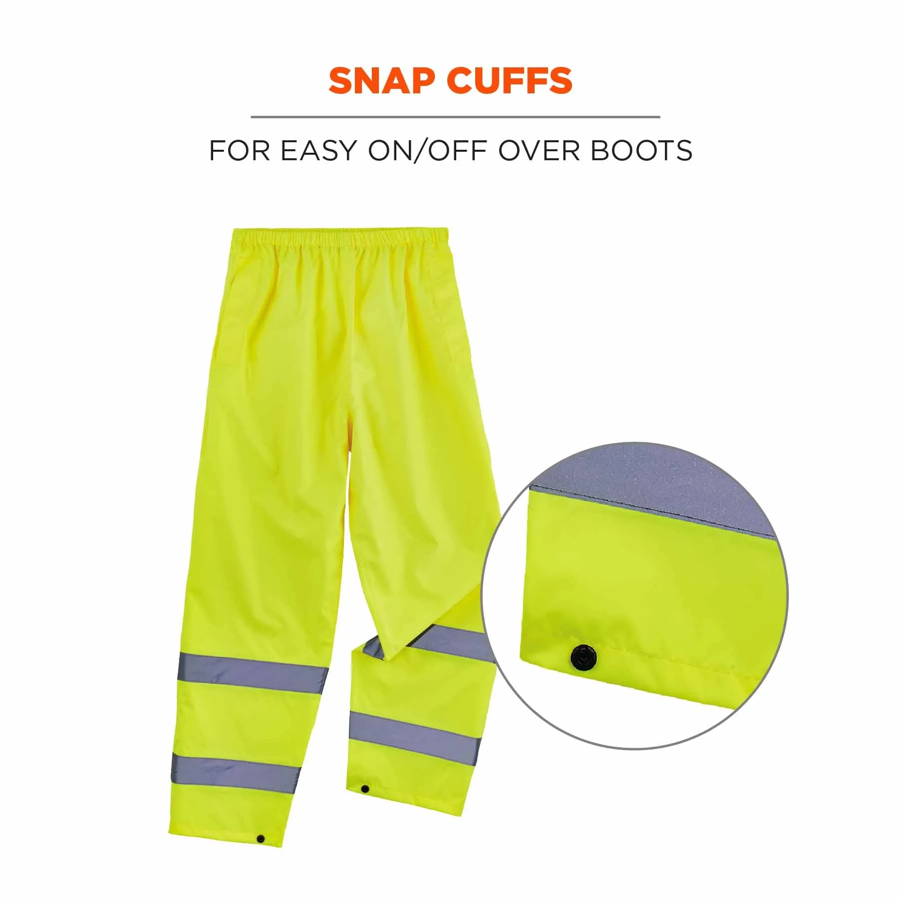 Ergodyne 25344 8916 L Lime Class E Lightweight Hi-Vis Rain Pants