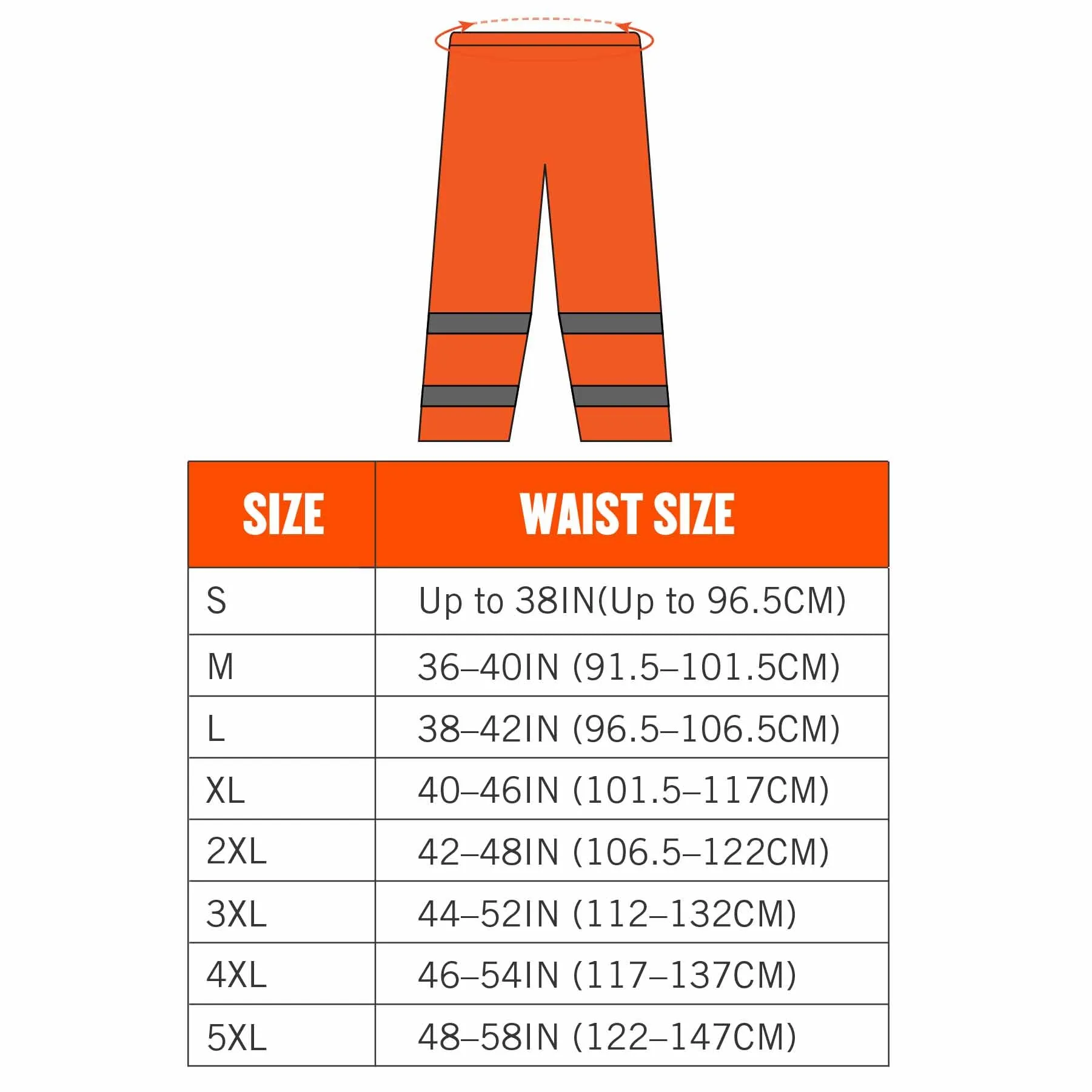 Ergodyne 25445 8916 XL Orange Class E Lightweight Hi-Vis Rain Pants