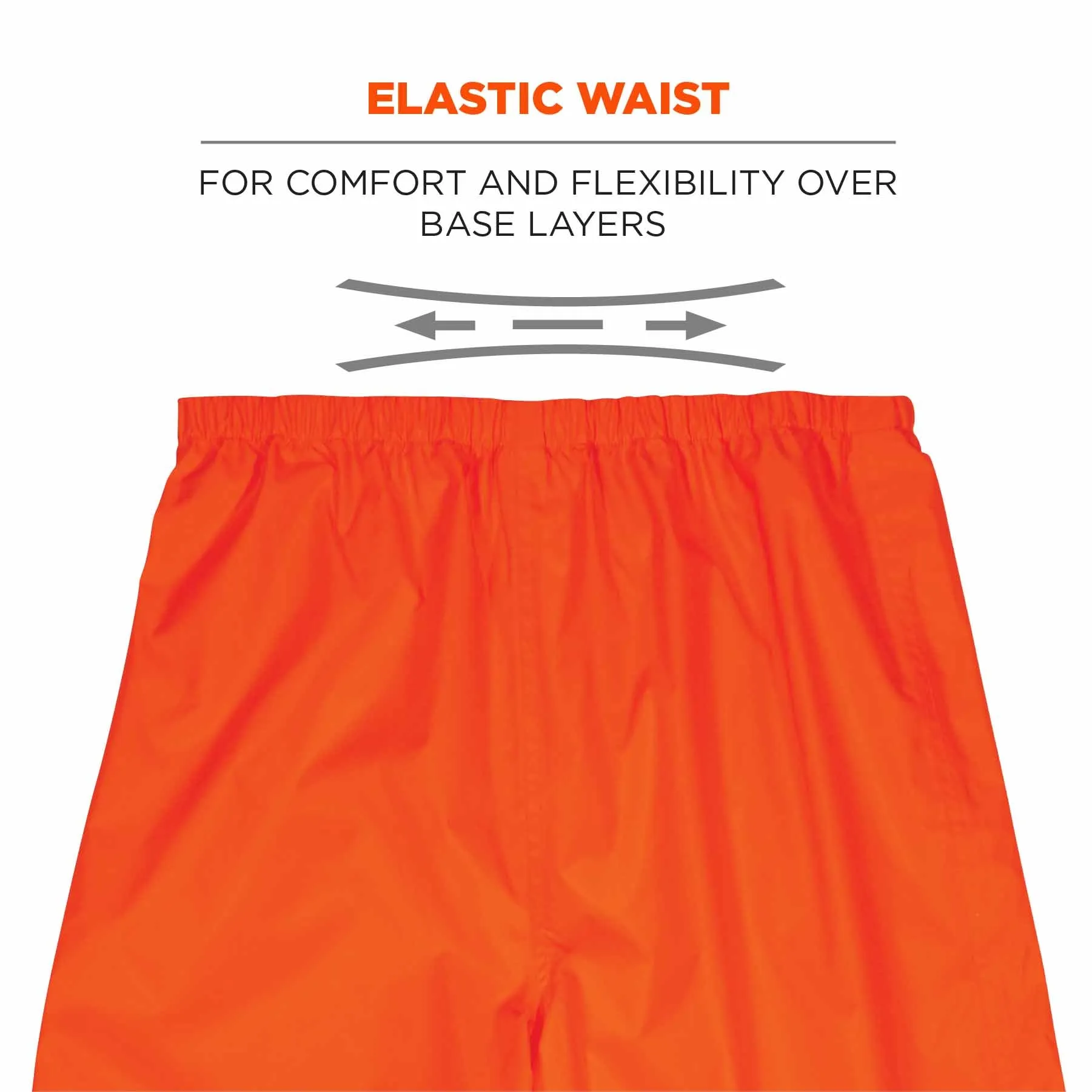 Ergodyne 25445 8916 XL Orange Class E Lightweight Hi-Vis Rain Pants