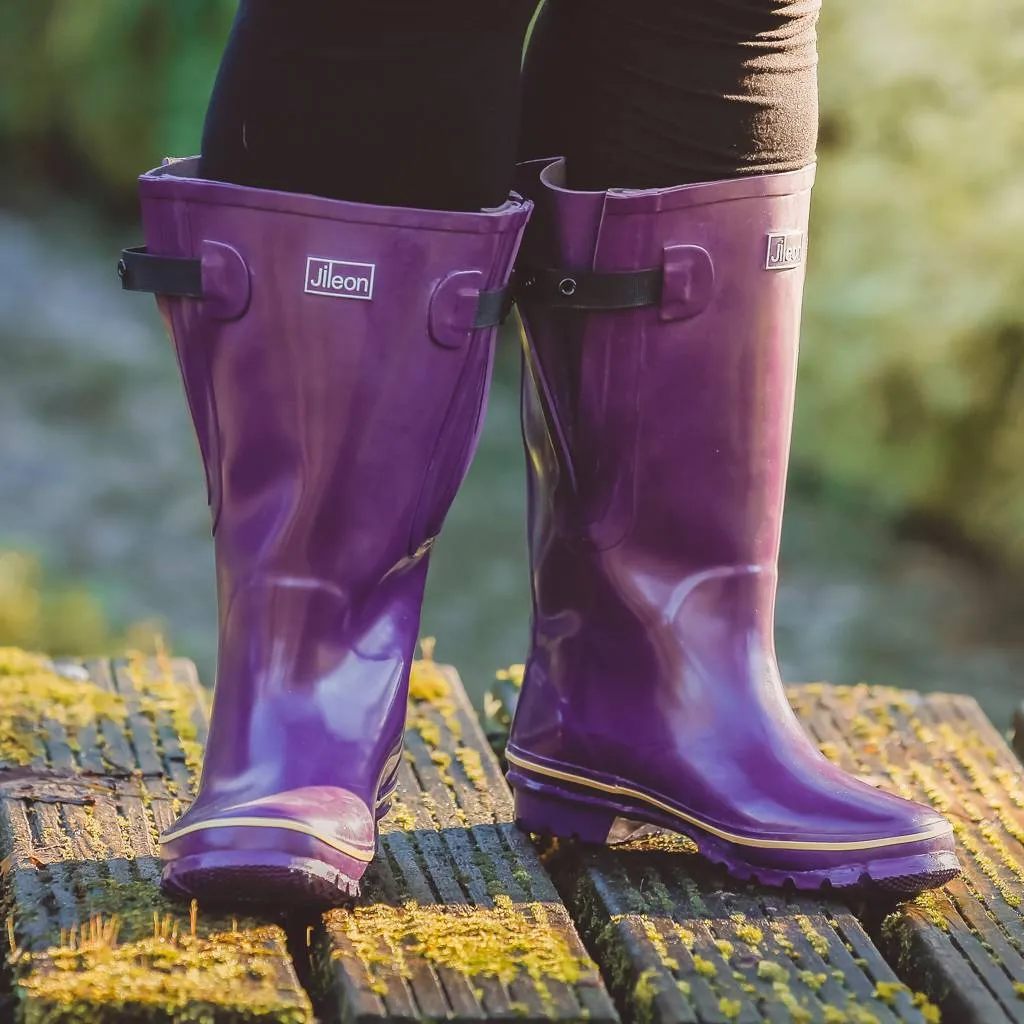 Extra Wide Calf Women's Rain Boots - Purple - Up to 23 Inch Calf - Wide Foot & Ankle