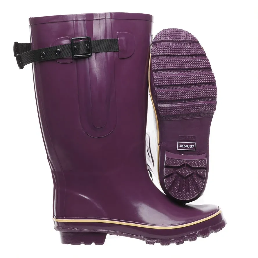 Extra Wide Calf Women's Rain Boots - Purple - Up to 23 Inch Calf - Wide Foot & Ankle