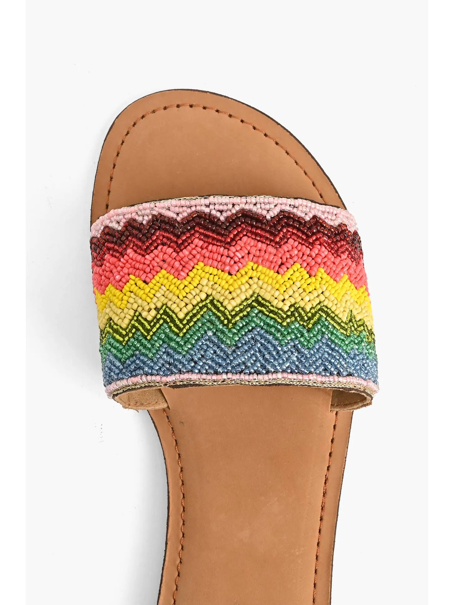 Field of Dreams Beaded Slide Sandals