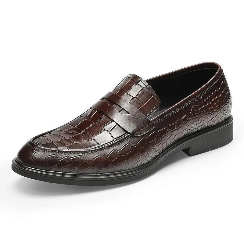 GatorLux Exotic Leather Slip-on Brogue Loafers