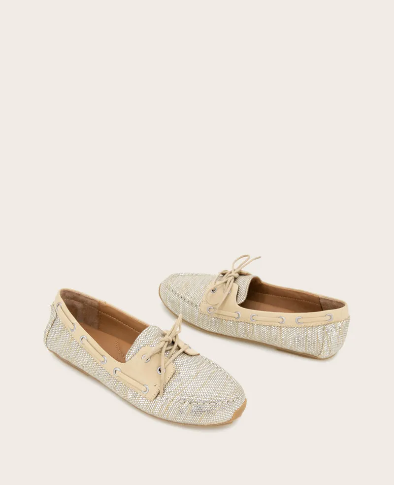 GENTLE SOULS - Marina Metallic Fabric Boat Shoe