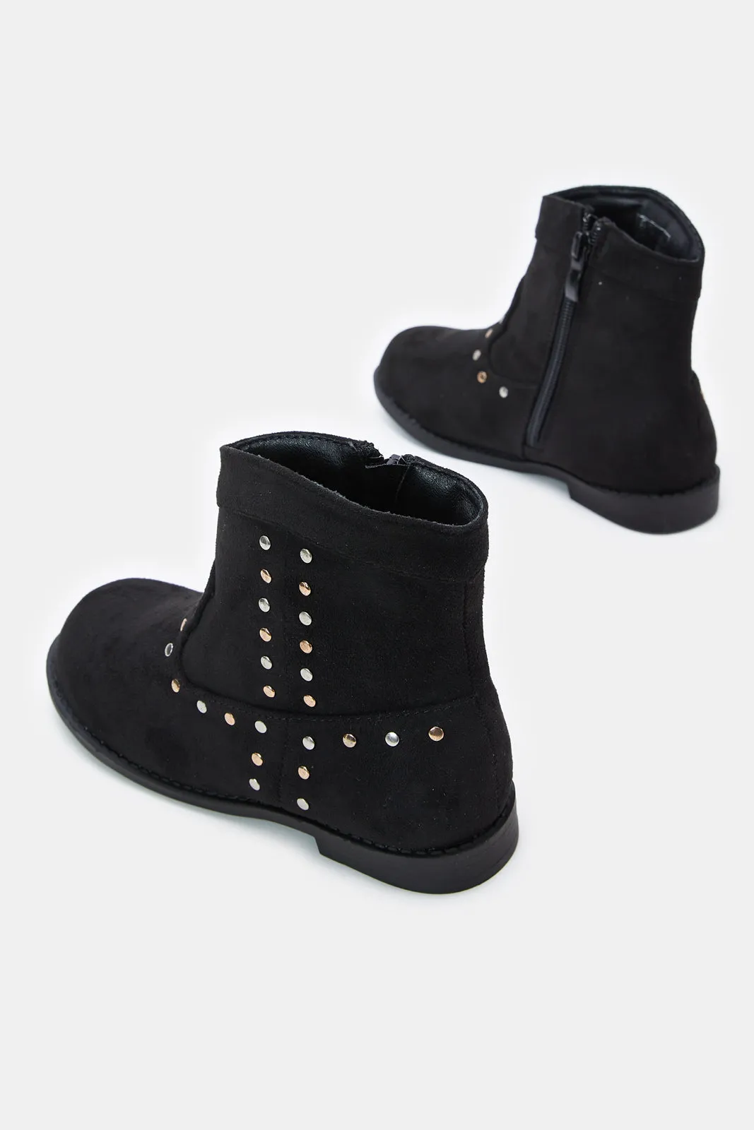 Girls Black Studded Chelsea Boots