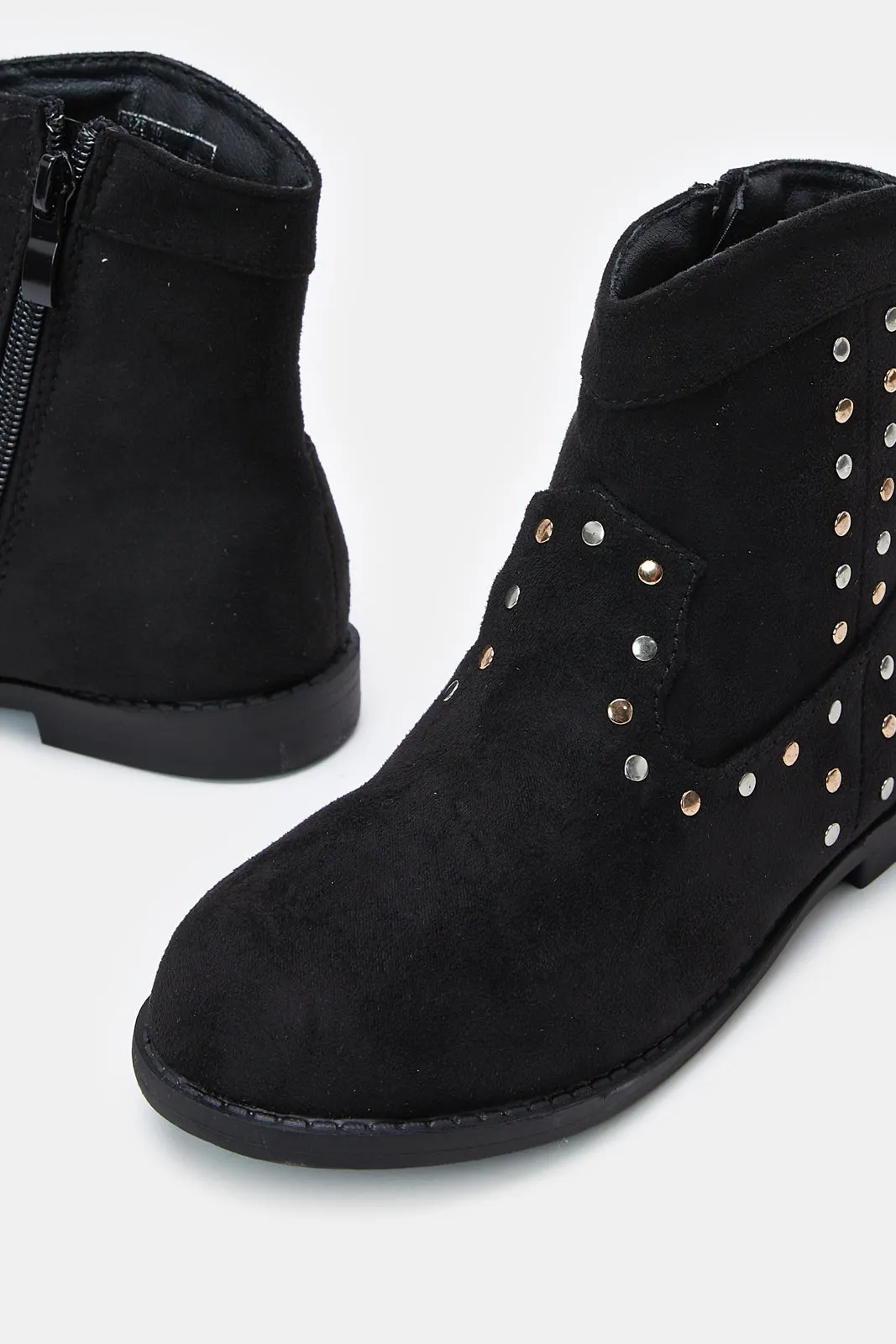 Girls Black Studded Chelsea Boots