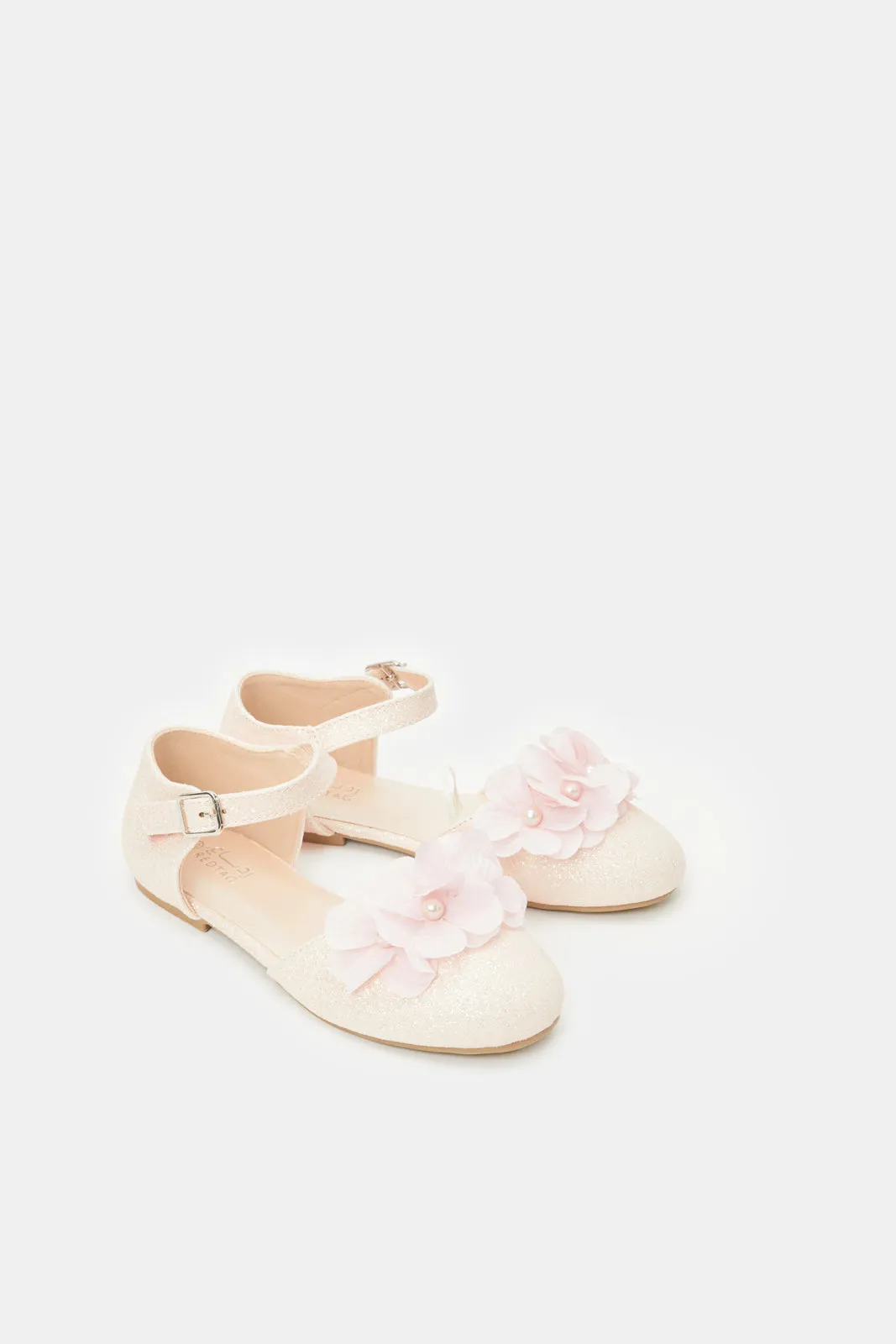 Girls Pink Floral Sandals