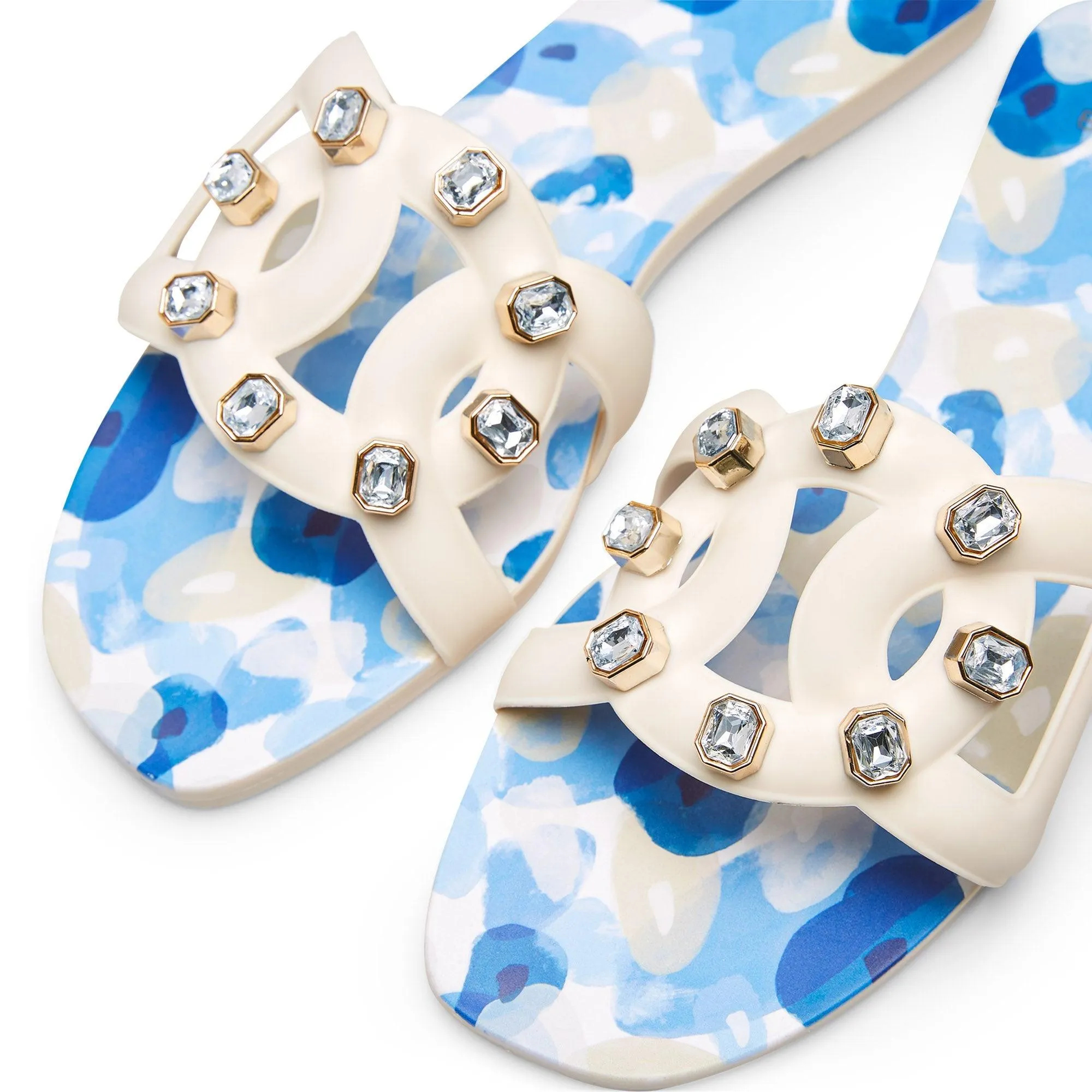 Grase Dasea Flat Sandals Blue