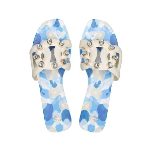 Grase Dasea Flat Sandals Blue