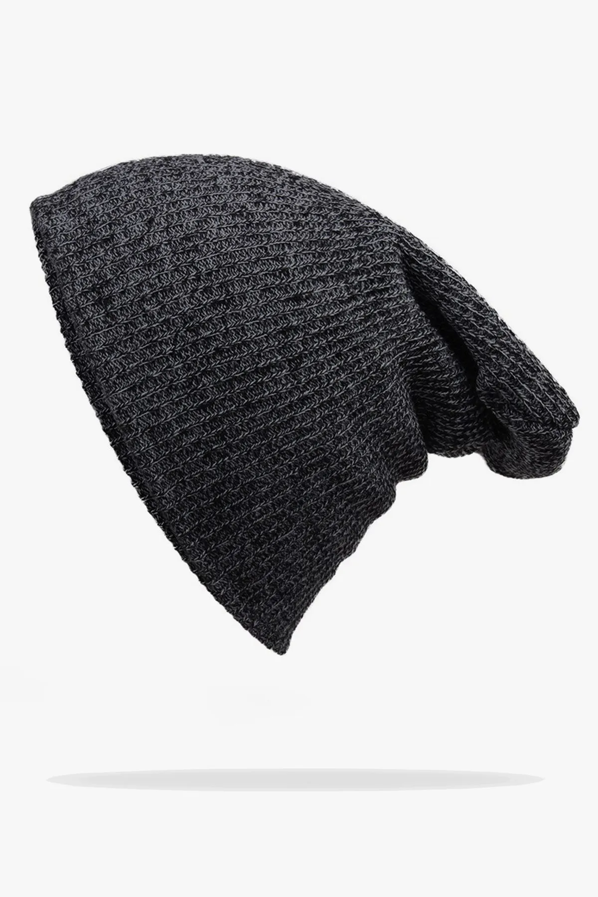 Grey Slouch Knitted Beanie - W22 - UBH0007