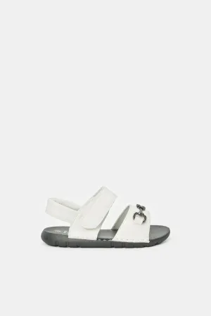 Infant Boys White Embellished Sandal