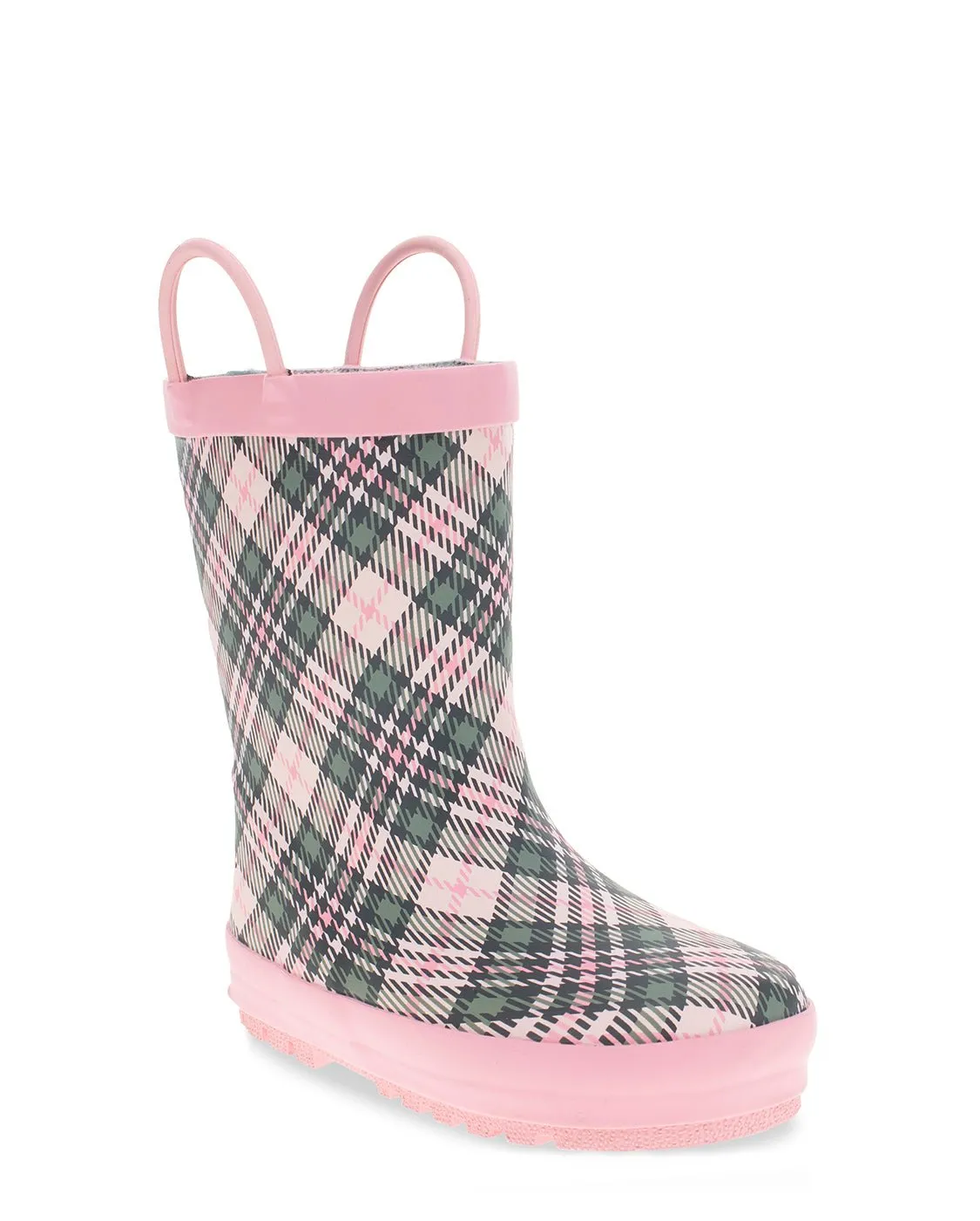 Kids Precious Plaid Rain Boot - Pink