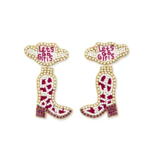 Let’s Go Girls Beaded Boot Earrings