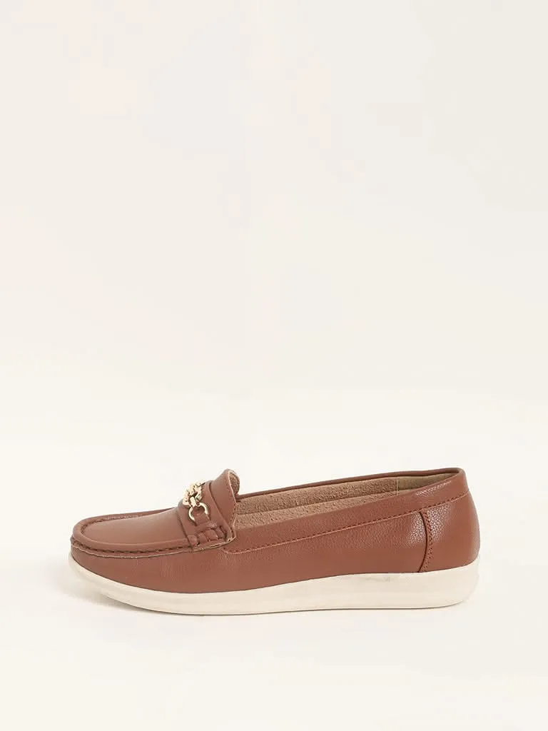 LUNA BLU Tan Loafers