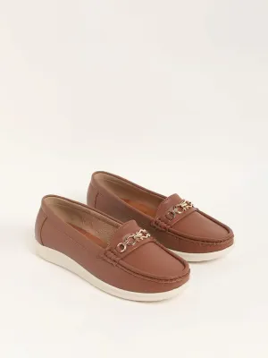 LUNA BLU Tan Loafers