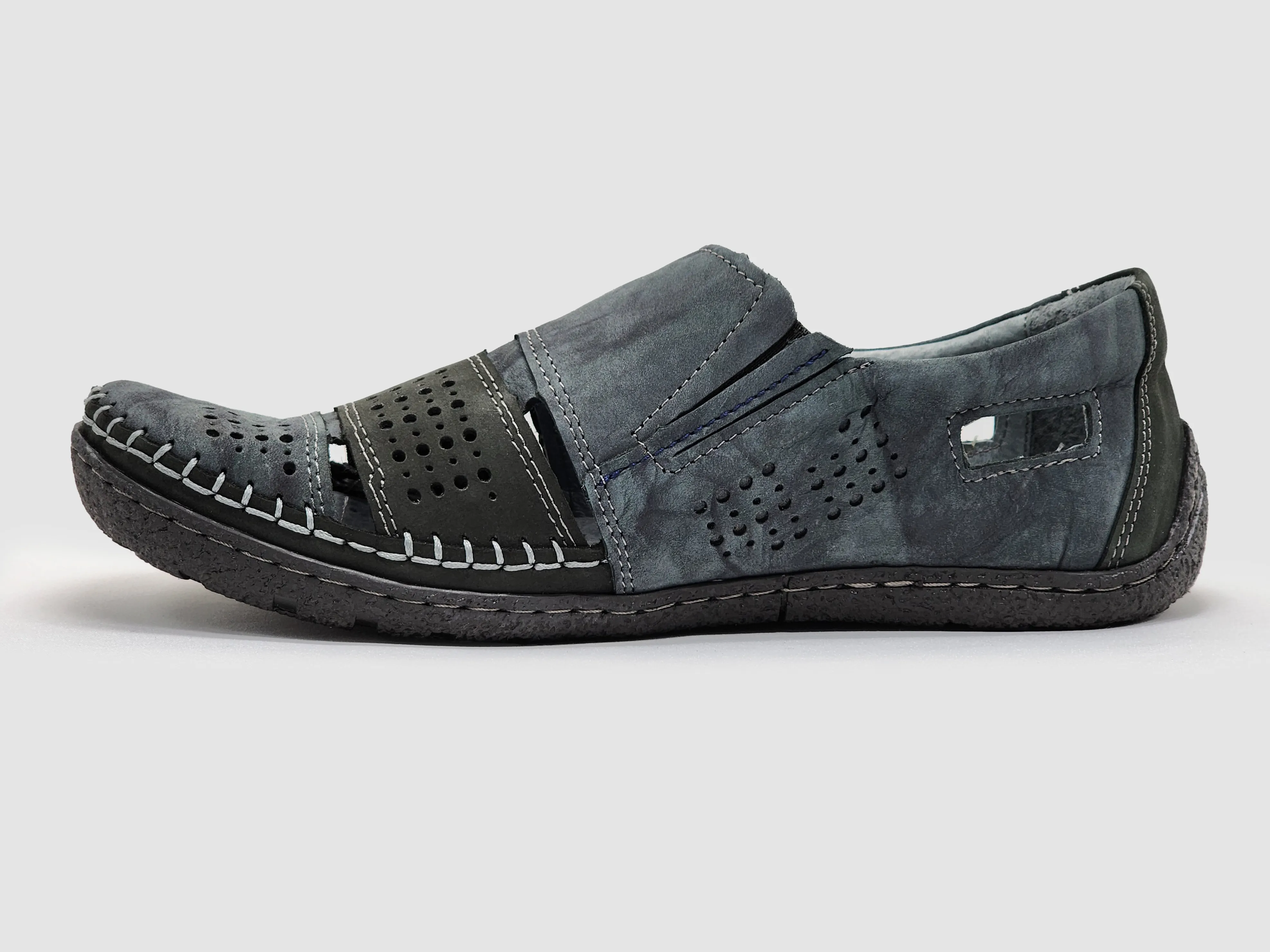 Men's Vacation Leather Sandals - Navy