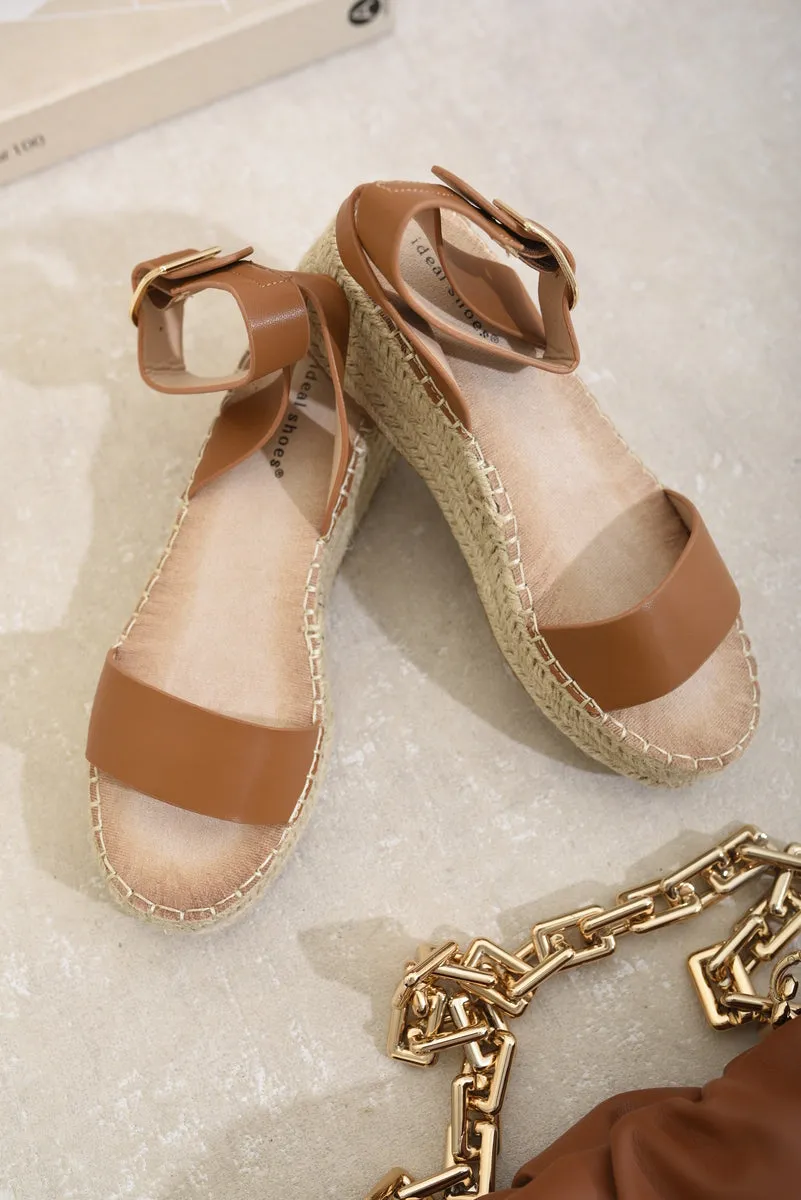 Open Toe Strappy Wedge Sandals