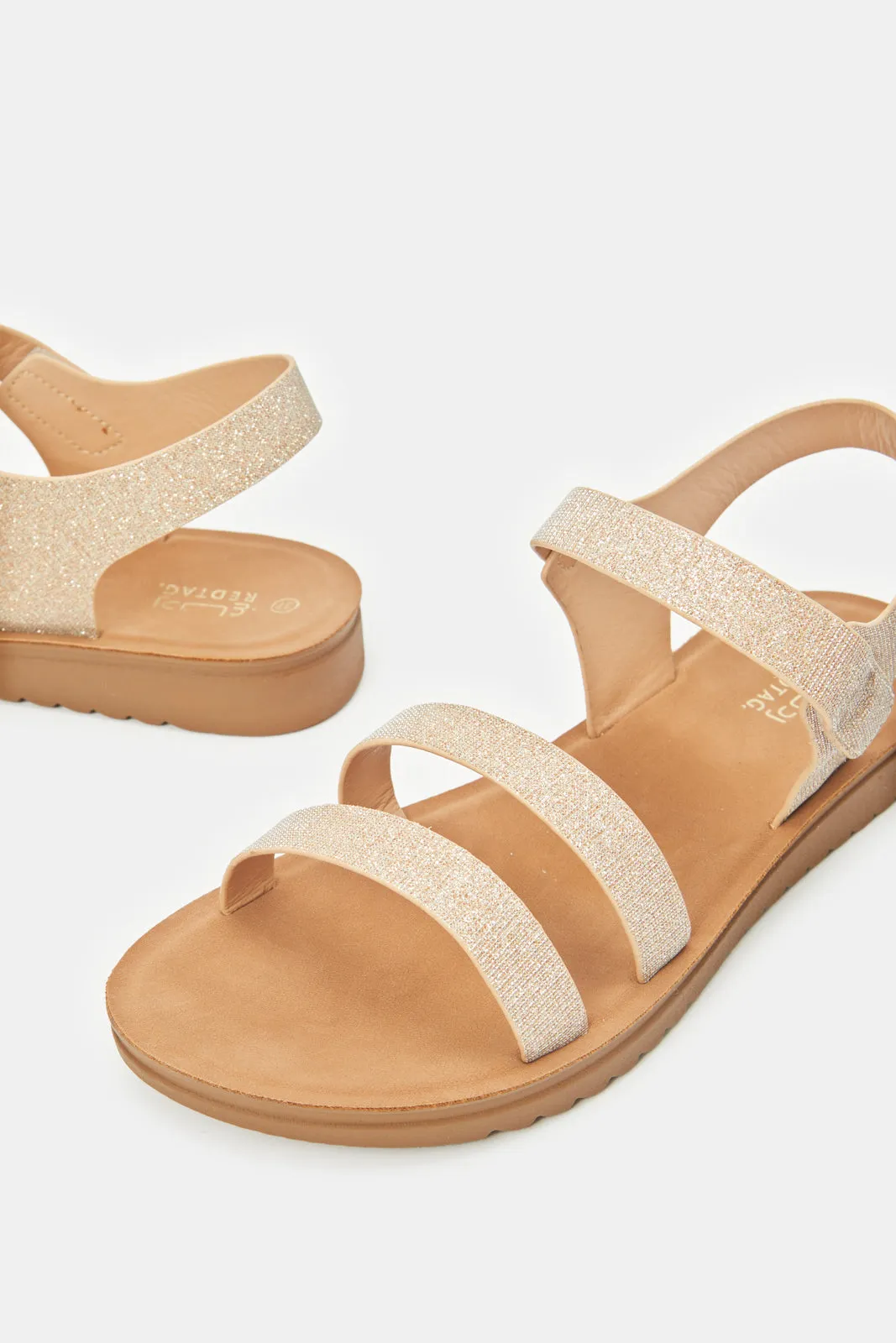 Senior Girls Beige Strap Sandal