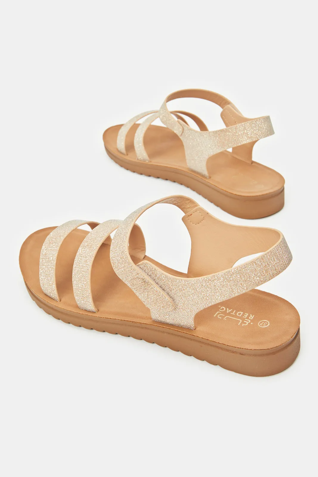 Senior Girls Beige Strap Sandal