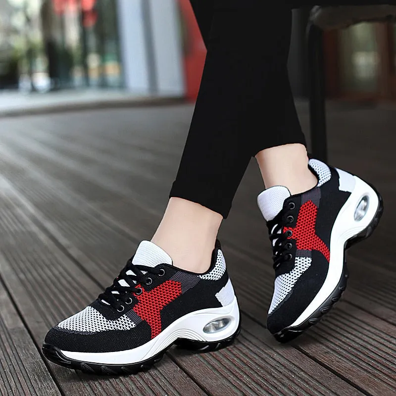 Women Sneakers Air Cushion Walking Shoes Breathable Gym Jogging Shoes for Woman - WHS50168