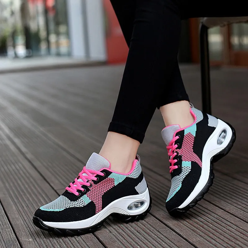 Women Sneakers Air Cushion Walking Shoes Breathable Gym Jogging Shoes for Woman - WHS50168