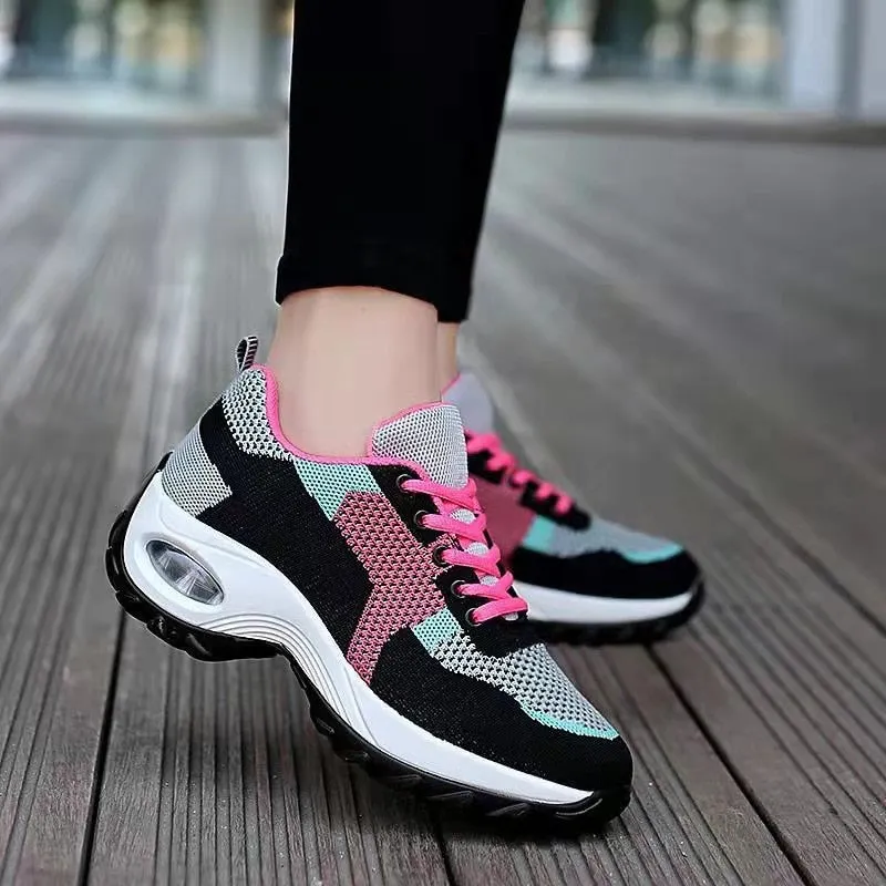 Women Sneakers Air Cushion Walking Shoes Breathable Gym Jogging Shoes for Woman - WHS50168